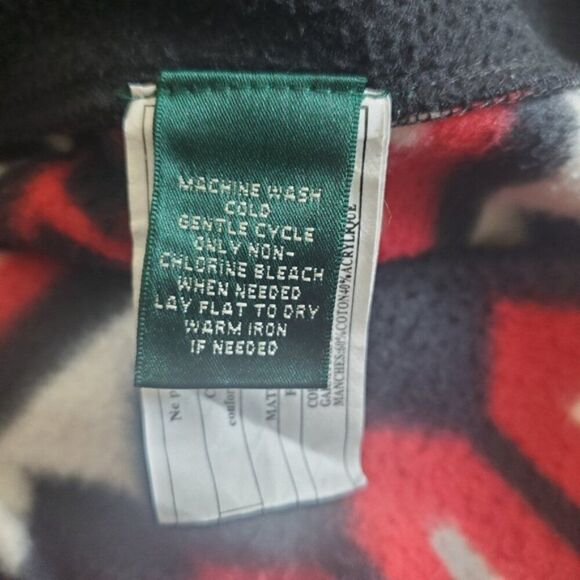 Lauren Ralph Lauren Geometric Print Fleece & Cable Knit Sweater Size L - Picture 6 of 13